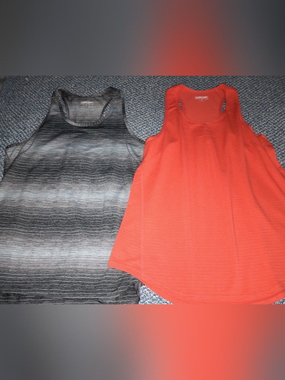 Lot of 2 Kirkland Signature Ladies Racerback Moisture Wicking Active Tanks